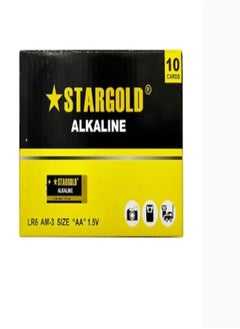 اشتري بطاريات قلوية AA LR6 AM-3 1.5V بطاقات مكونة من 10 بطاقات أسود/أصفر في السعودية