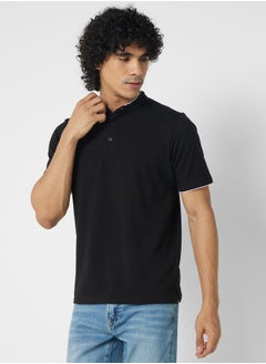 Buy Mandarin Collar Polo Shirt in UAE