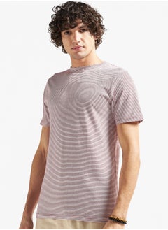 Buy Striped Crew Neck T-Shirt in UAE