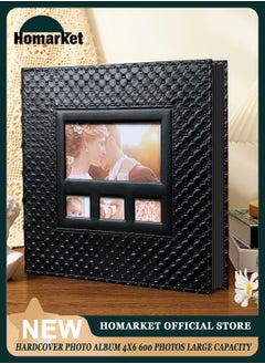 Buy Photo Albums for 4x6 Photos Holds 600 Black Pages Large PU Leather Cover Horizontal and Vertical Photos Large Capacity Travel Record Family Album Baby Photo Picture Album in UAE