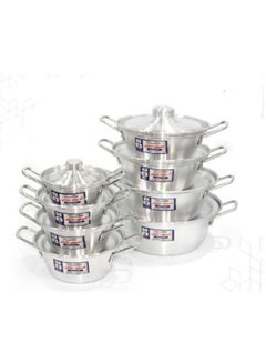Buy Aluminum cookware set consisting of 8 pieces with two handles in Saudi Arabia