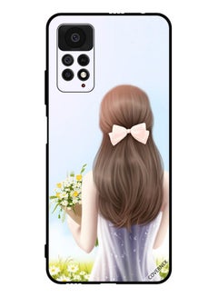 اشتري Protective Case Cover For Xiaomi Redmi Note 11 Pro 5G Lovely Girl Holding Flowers في السعودية