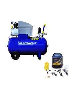 Buy MICHELIN Air Compressor with 7-pieces Air Tools Kit | Direct Driven | 50 L Tank | 10 Bar Pressure | MB5025-KIT7 in UAE