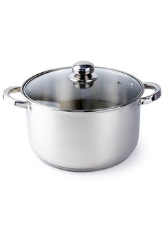 اشتري Amara Stainless Steel Casserole Pot with Twin Handles 26x15.5cm, Vented Glass Lid, Induction Ready, Oven Safe - 5-layer base في الامارات