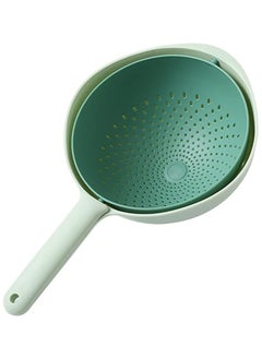 Buy Colander Double-layer Rotatable Kitchen Strainers, Plastic Strainer Bowl with Handle, Fruit and Vegetable Washing Basket in Saudi Arabia