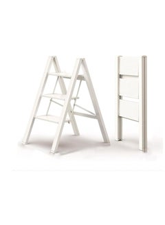 اشتري COOLBABY three-step ladder household small ladder foldable inclined ladder thickened aluminum alloy staircase three-step multi-function stool في الامارات