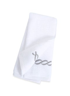 اشتري Hotel Chain Embroidery Hand Towel, White & Silver - 500 GSM, 50x80 cm في الامارات