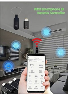 Buy Mini Smartphone IR Remote Controller Adapter for iPhone Infrared Universal Remote Control All in One Air Conditioner/TV (for Lighting, BLACK) in Saudi Arabia