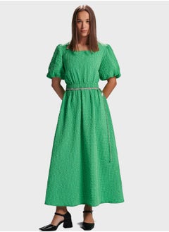 اشتري Puff Sleeve Tiered Ruched Dress في السعودية