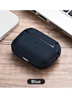 Buy Nylon Hybrid Hard PC Protective Shockproof Cover for Apple AirPods Pro 2 Blue in Saudi Arabia