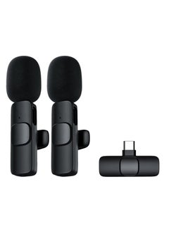 Buy BSNL Lavalier Microphone Dual K9 True Wireless With Type C Receiver Black in UAE