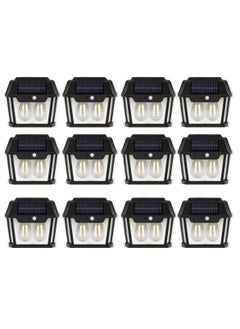 اشتري 12 Pcs Outdoor Solar Wall Light IP65 Waterproof Security Light Solar Wall Lantern With 3 Modes Led Solar Porch Light Outdoor Deck Fence Lighting Outdoor Security Light For Garden Patio Yard And Home في الامارات