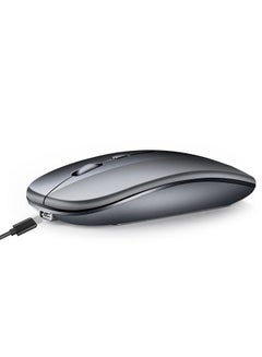 Buy M90 Dual Mode Wireless Mouse BT5.0 2.4G Optical Mouse Ergonomic Rechargeable Mice 1600DPI(Grey) in Saudi Arabia