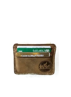 Buy Ultra-high quality natural leather card wallet elegant handmade stitching in Egypt