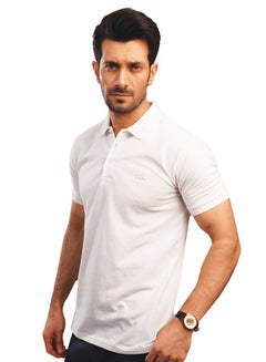Buy Men's Comfortable Basic Polo White   T-Shirt in UAE