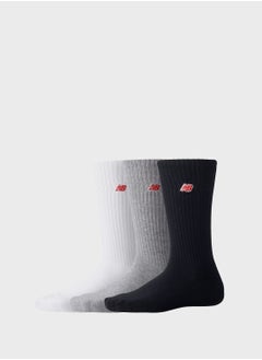 اشتري 3 Pack Logo Crew Socks في الامارات