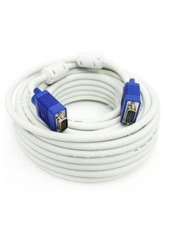 اشتري NTECH VGA to VGA Cable Male to Male White/Blue 20 Meters في الامارات