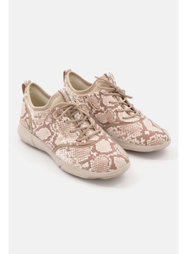 اشتري Women Nebula Lace Up Casual Shoes, Beige Combo في الامارات