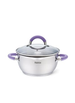 اشتري Fissman Annette Stainless Steel Stockpot W/Glass Lid 18cm في الامارات