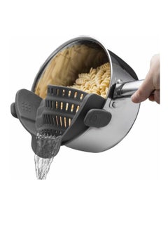 Buy MahMir® Clip on Strainer for Pots Pan Pasta Strainer, Silicone Food Strainer Hands-Free Pan Strainer, Clip-on Kitchen Food Strainer for Spaghetti, Pasta, Ground Beef Fits All Bowls and Pots. (Grey) in UAE