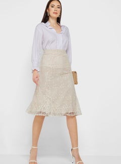 Buy Lace Overlay Skirt in UAE