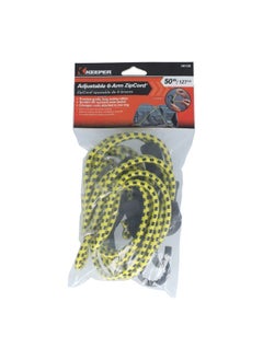 اشتري 6-Arm Adjustable Bungee Cord With Zip Hook Yellow And Black 50 Inch 06138 في السعودية