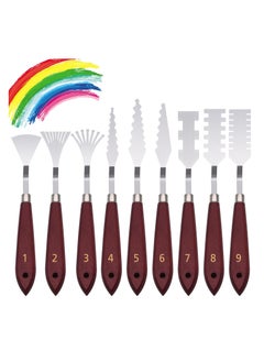 Buy Palette Knife Set Stainless, Steel Painting Knife Set, Flexible Spatula Pallet Knife, Metal Artist Knives, with Acrylic Wooden Handle for Oil Paint Canvas in UAE