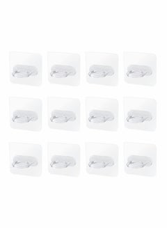 اشتري 12 Pieces Shower Gel Bottle Holder Hook, Self Adhesive Wall Mount Shampoo Rack Kitchen Wall Hook Bathroom Free Punch Hanger في السعودية