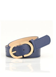 Buy Ladies With A Jacket Simple Waist PU Leather Belt 105cm Blue in UAE