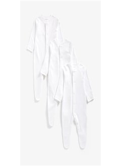 Buy White Sleepsuits 3 Pack in Saudi Arabia