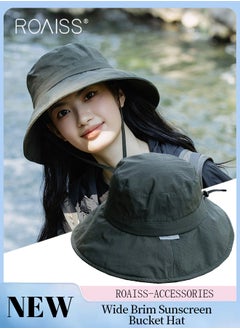 اشتري Women's Summer Wide Brim Sunscreen Bucket Hat, UPF50+ Sun Protection and Breathable Sun Hat, Adjustable Size Suitable for Camping, Hiking, Climbing في السعودية