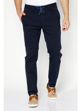 اشتري Men Regular Fit Solid Basic Pants, Blue في الامارات