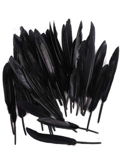 Buy 100PCS Black Feathers, Natural Goose Feathers Decoration, Assorted Colorful 6 7 8 Inch / 15 20CM, Feather for Clothing Decoration DIY Crafts Festival (Black) in Saudi Arabia