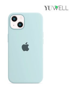 Buy iPhone 14 Plus Silicone Protective Case For iPhone 14 Plus 6.7 Inch Soft Liquid Gel Rubber Cover Shockproof Thin Cover Compatible For iPhone 14 Plus Aqua in UAE