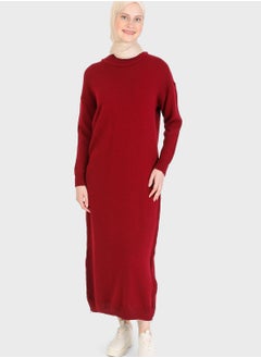 Buy Round Neck Knitted Dress in UAE