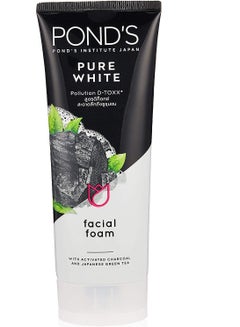 Buy Ponds Pure Bright Facial Foam Facewash with activated Charcoal and Japanese Green Tea 100gms in UAE