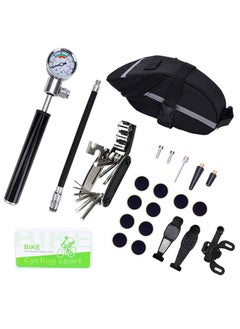 Buy Bike Repair Kit, Multifunction Bicycle Tools Kit Include 16 in 1 Screwdriver Removal Tool, Portable Saddle Bag, Inflator, Emergency Bicycle Tire Patch Kit for Mountain Bike and Road Bike in Saudi Arabia