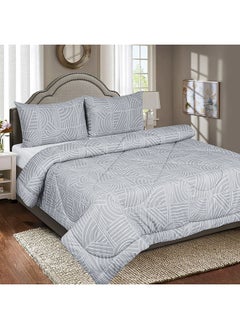 Buy Aurora Telavi 3-Piece Printed Cotton Twin Comforter Set 220 x 160 cm in UAE