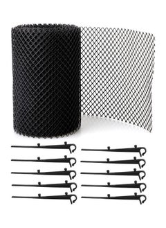 Buy Leaf Protection Cover Gutter Net With Clip Hooks Black in UAE