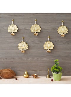 Buy Premium Yellow Lotus Wall Hanging |Lotus Back Drop Hanging Wall Hanging Home And Office Decor (Wood Set Of 5) 6" Inches in Saudi Arabia