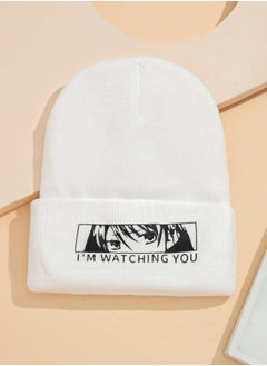 Buy Letter Graphic Knit Beanie in UAE