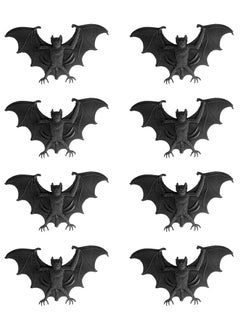 Buy Spooky 8-Piece Fake Black Bats Halloween Decoration for Fun Prank, Trick-or-Treat Props, Theme Party, Haunted House Decor, Size 11 x 6.5cm Each in UAE