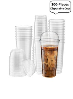 Buy 100 Pieces Multi Purpose Disposable Thickened Transparent Plastic Cup in UAE