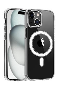 Buy Clear Magnetic Case for iPhone 15 6.1 Inch, Compatible with MagSafe, Super Premium Silicone PU Mobile Cover Shockproof Scratch Resistant Anti-Slip in Egypt