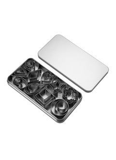 Buy 30-piece Stainless Steel Fruit and Cookie Cutter with Box in UAE