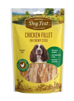 Buy Chicken Fillet On A Chewy Stick Treats For Adult Dogs 90G in UAE