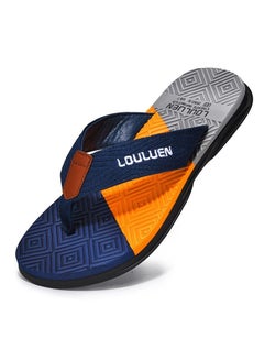 Buy Men's 2023 Summer Flip-flops Casual Trend Non Slip Men's Slippers Blue in UAE