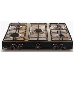 Buy Long Life stovetop, 5 burners, 55 x 75 cm, military factories, black color, decorative in Egypt