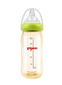 Buy Pigeon PPSU Baby Bottle, Wide Neck, Streamlined Body, Natural Feel, Easy To Clean, Heat-Resistant 240ml, Over 6 Months in UAE