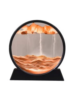 Buy YONK 3D Dynamic Sand Art Liquid Motion, Moving Sand Art Picture Round Glass 3D Deep Sea Sandscape in Motion Display Flowing Sand Frame Relaxing Desktop Home Office Work Decor (7", yellow Sand) in UAE